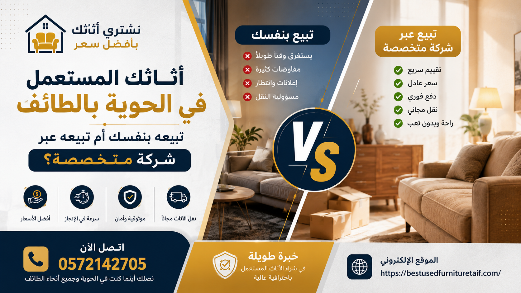 بيع الأثاث المستعمل في الحوية بالطائف: مقارنة واقعية تساعدك على اتخاذ القرار