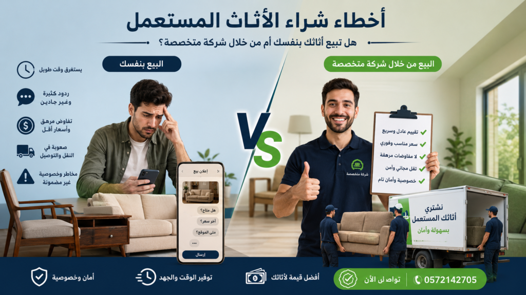 أخطاء شراء الأثاث المستعمل | دليل البيع الذكي في الطائف