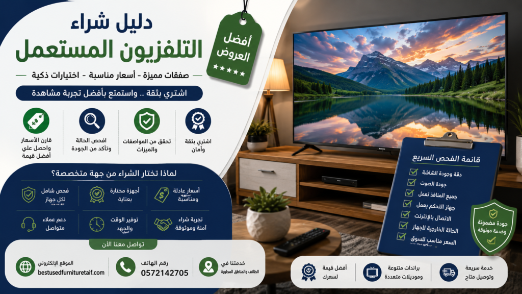دليل شراء التلفزيون المستعمل أفضل العروض والأسعار المناسبة